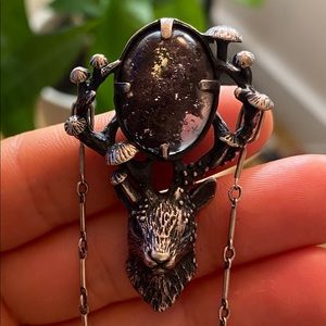 Freyja Jewels Mushroom Deer necklace - Lodolite